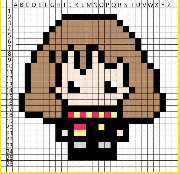 Coloriage Fille en pixels à imprimer et colorier