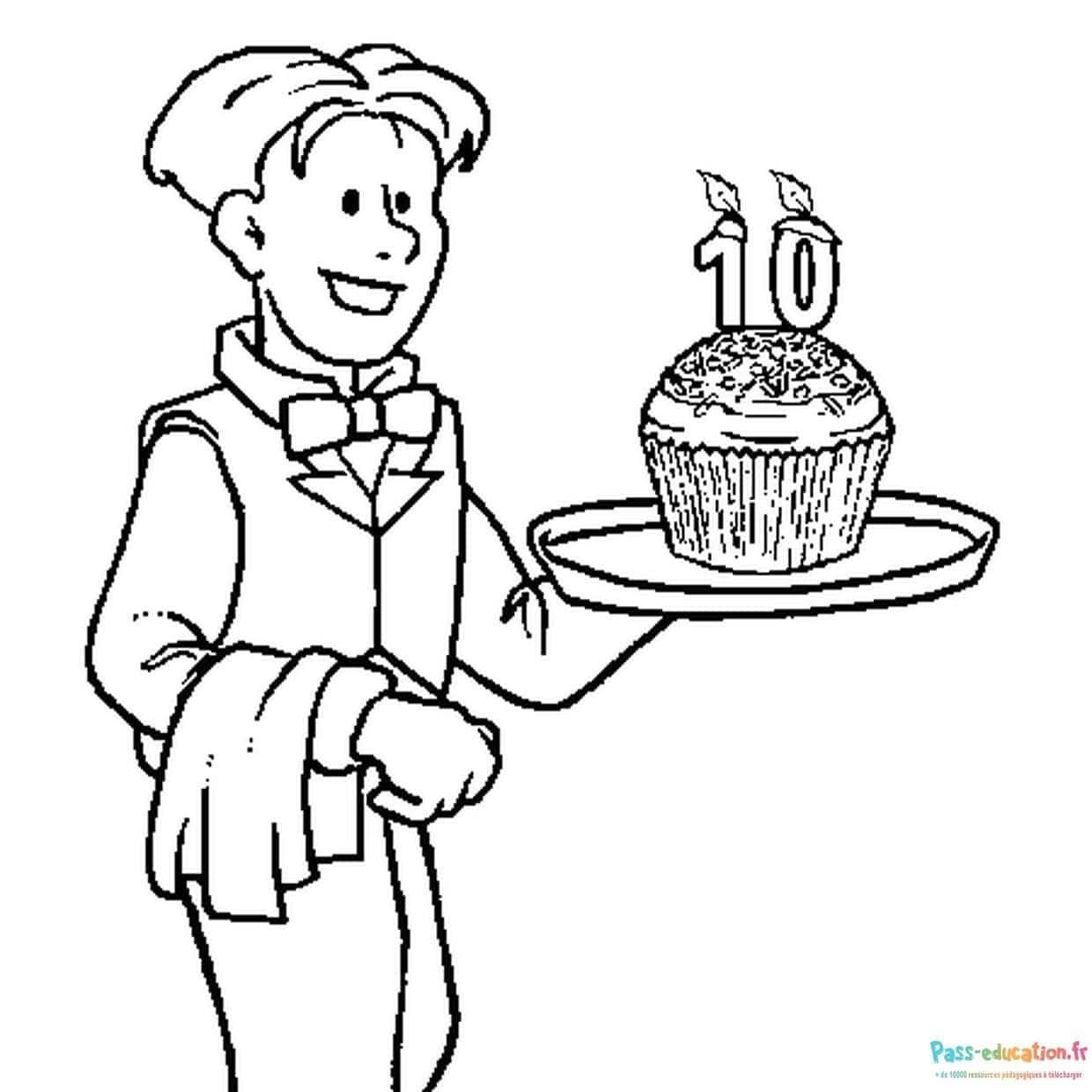 Coloriage Fête d'anniversaire à imprimer et colorier