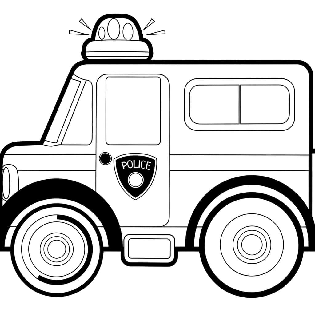 Coloriage Camion de police à imprimer et colorier