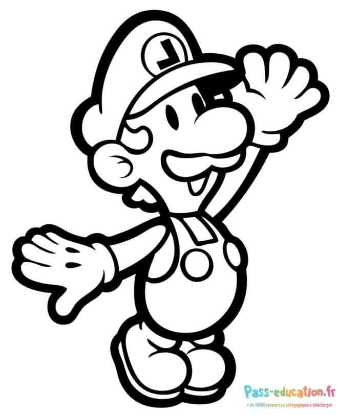 Coloriage Luigi saluant à imprimer et colorier
