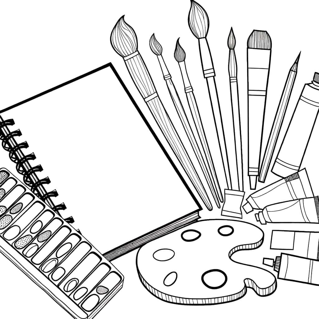 Coloriage Matériel d'Art à imprimer et colorier
