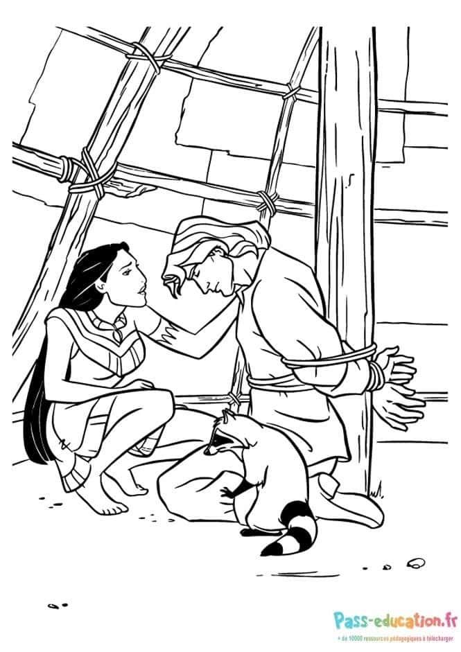 Coloriage Rencontre avec Meeko à imprimer et colorier