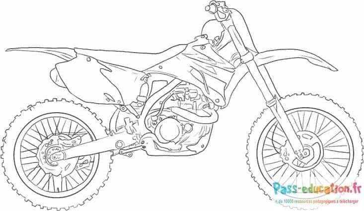 Coloriage Moto de cross à imprimer et colorier