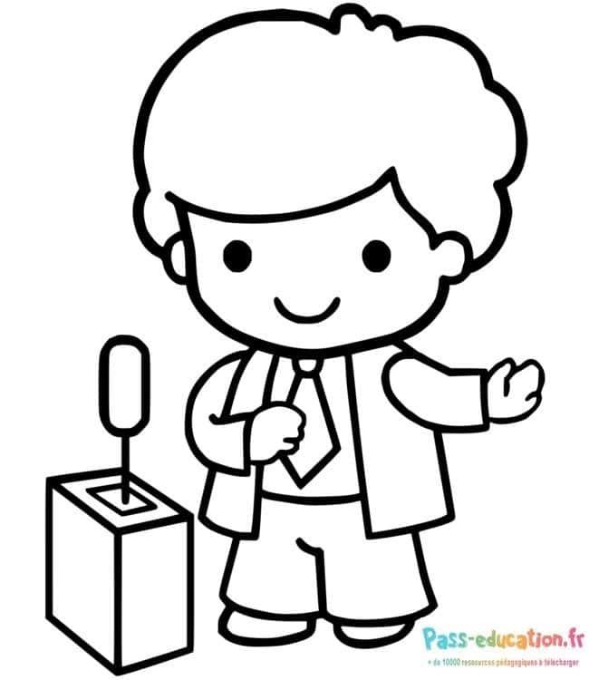 Coloriage Petit orateur à imprimer et colorier