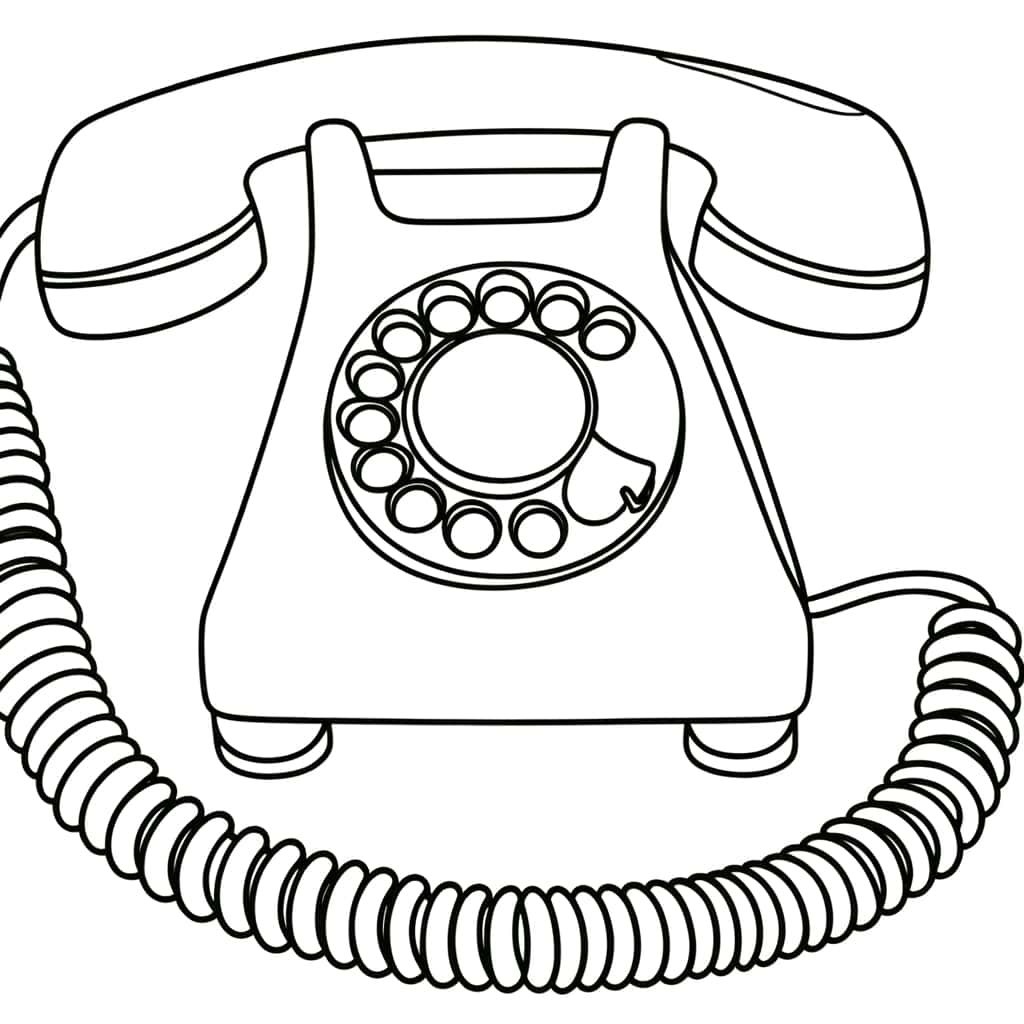 Coloriage Téléphone à cadran à imprimer et colorier