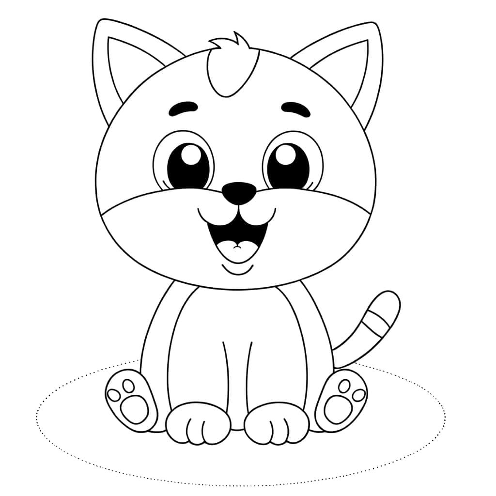 Coloriage Bébé Chat à imprimer et colorier
