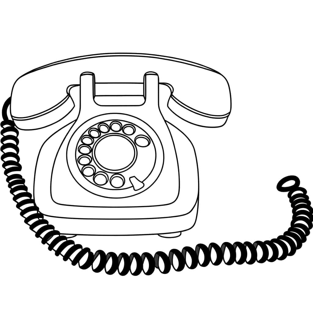 Coloriage Téléphone à cadran à imprimer et colorier