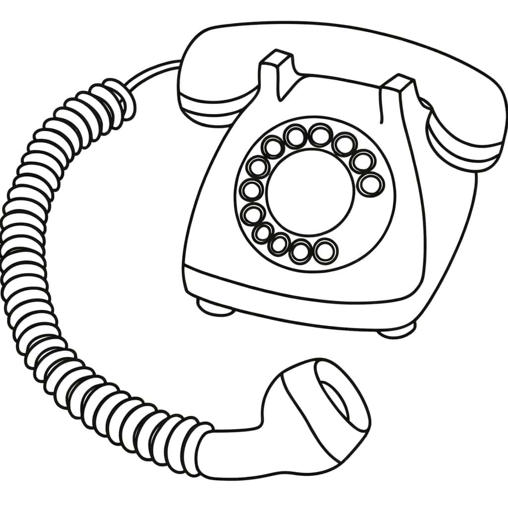 Coloriage Téléphone ancien à imprimer et colorier
