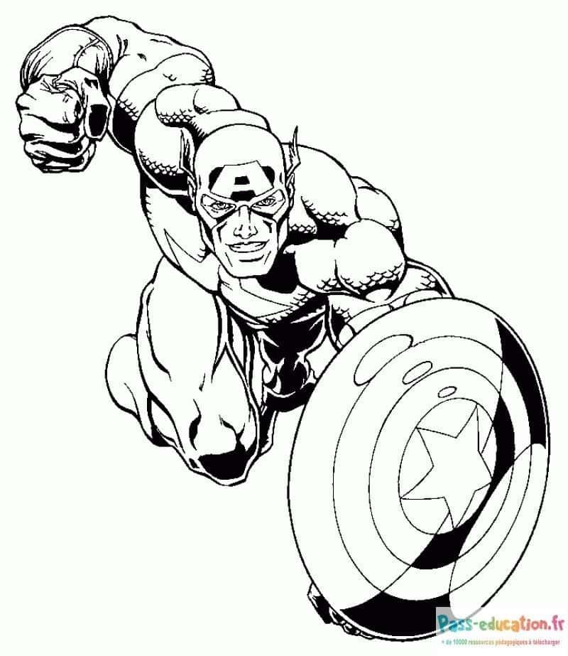 Coloriage Captain America à imprimer et colorier