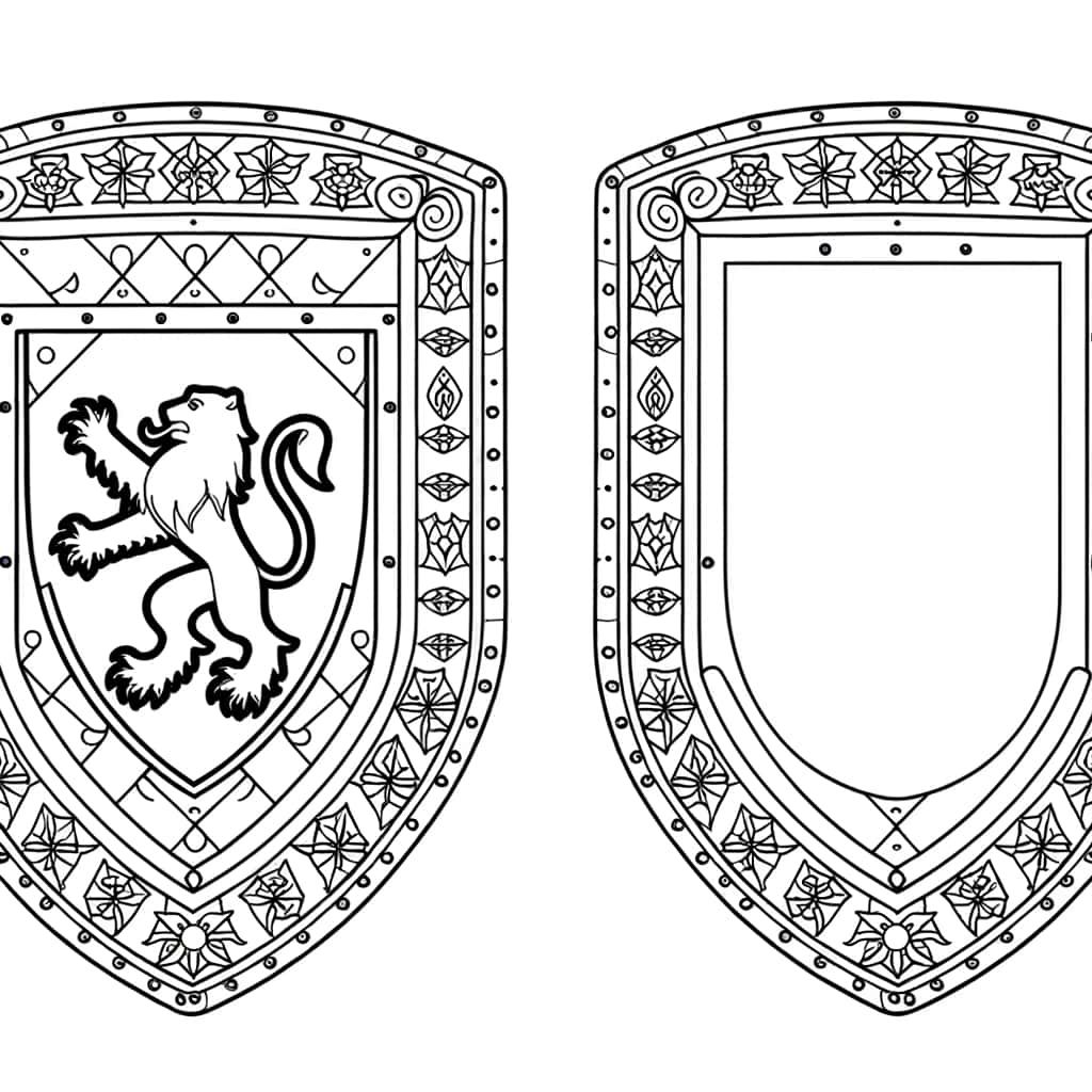 Coloriage Boucliers héraldiques à imprimer et colorier