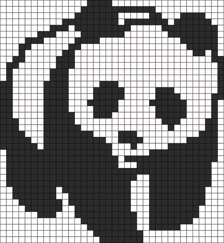 Coloriage Panda pixelisé à imprimer et colorier