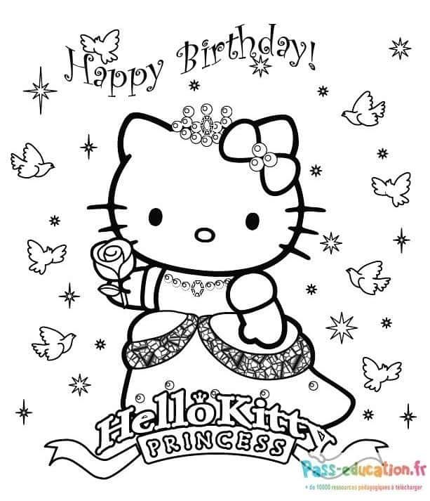 Coloriage Joyeux Anniversaire à imprimer et colorier