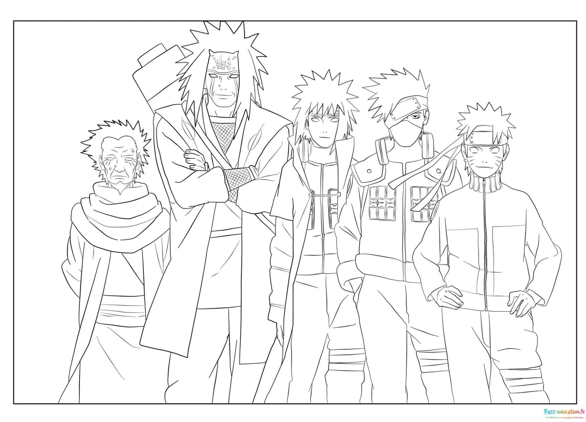 Coloriage Equipe de ninjas à imprimer et colorier