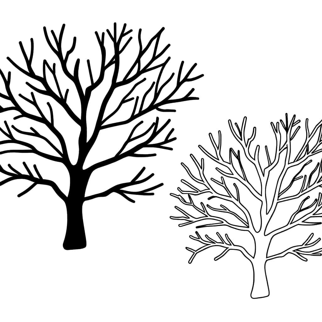 Coloriage Arbre Nu à imprimer et colorier