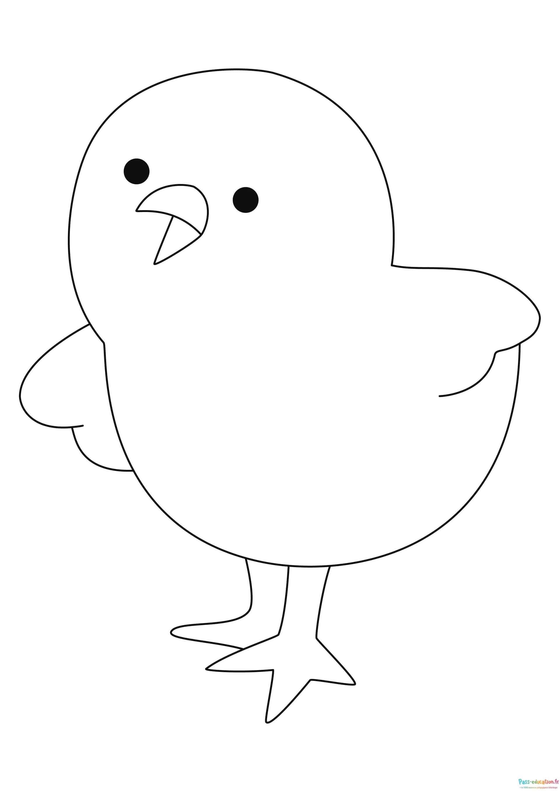 Coloriage Poussin joyeux à imprimer et colorier