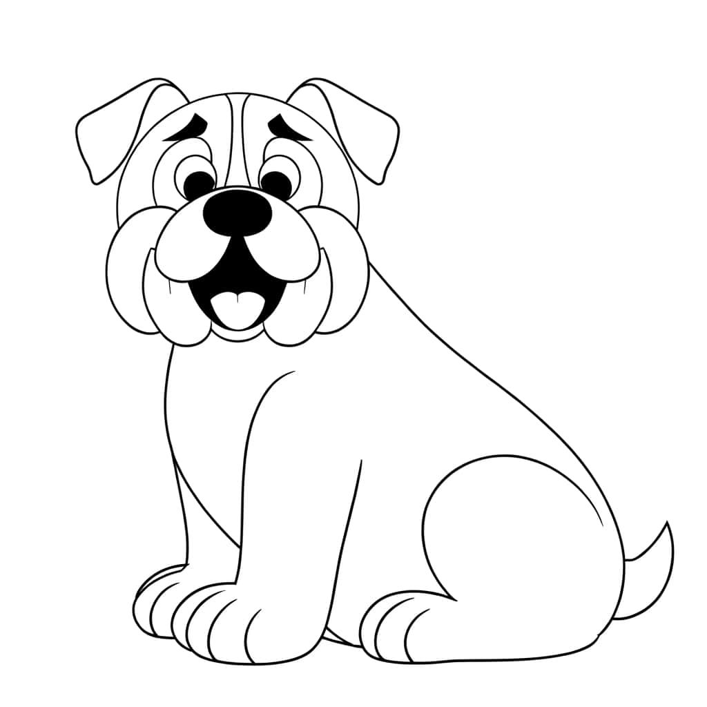 Coloriage Bouledogue assis à imprimer et colorier