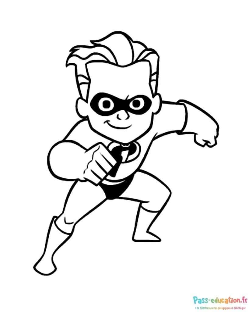 Coloriage Super-héros en action à imprimer et colorier