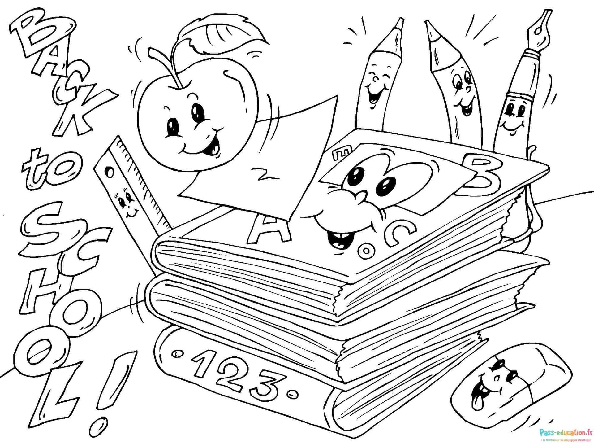 Coloriage Retour à l'école à imprimer et colorier