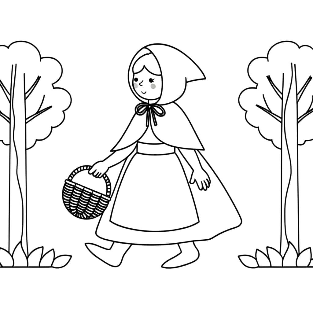 Coloriage Chaperon Rouge à imprimer et colorier