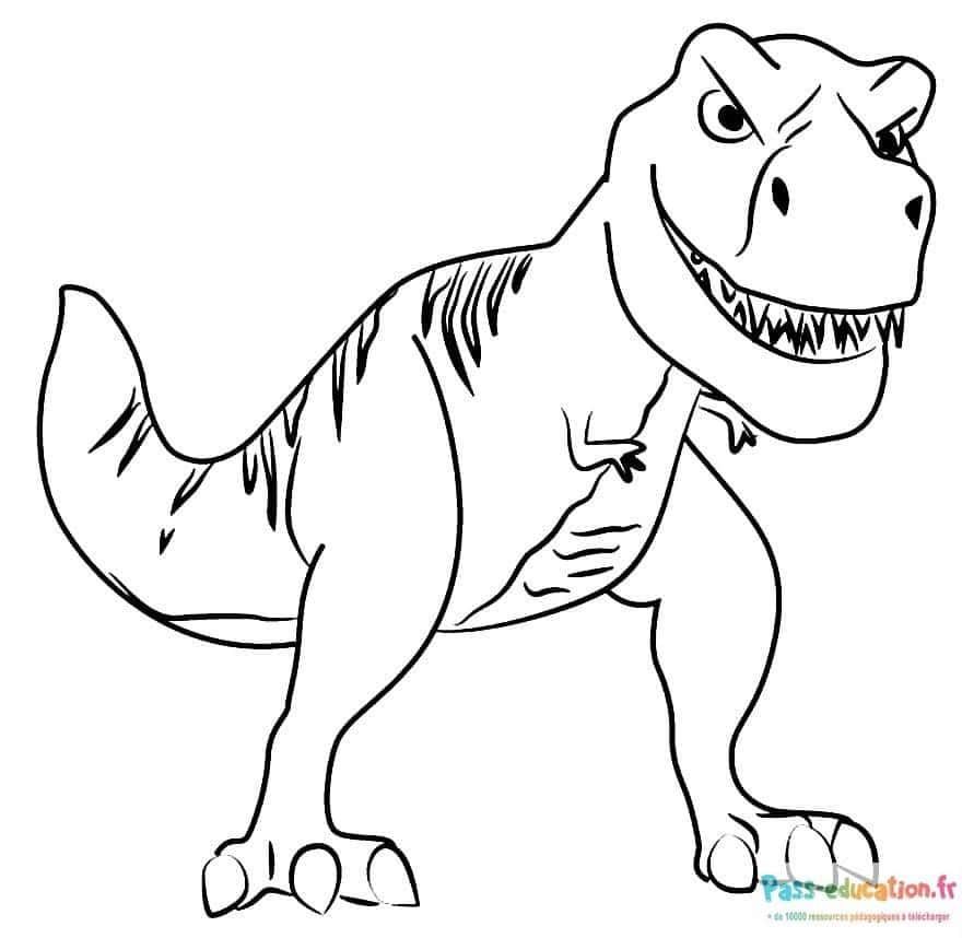 Coloriage T-Rex préhistorique à imprimer et colorier