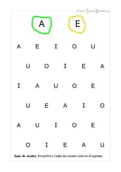 Coloriage Sopa de vocales à imprimer et colorier
