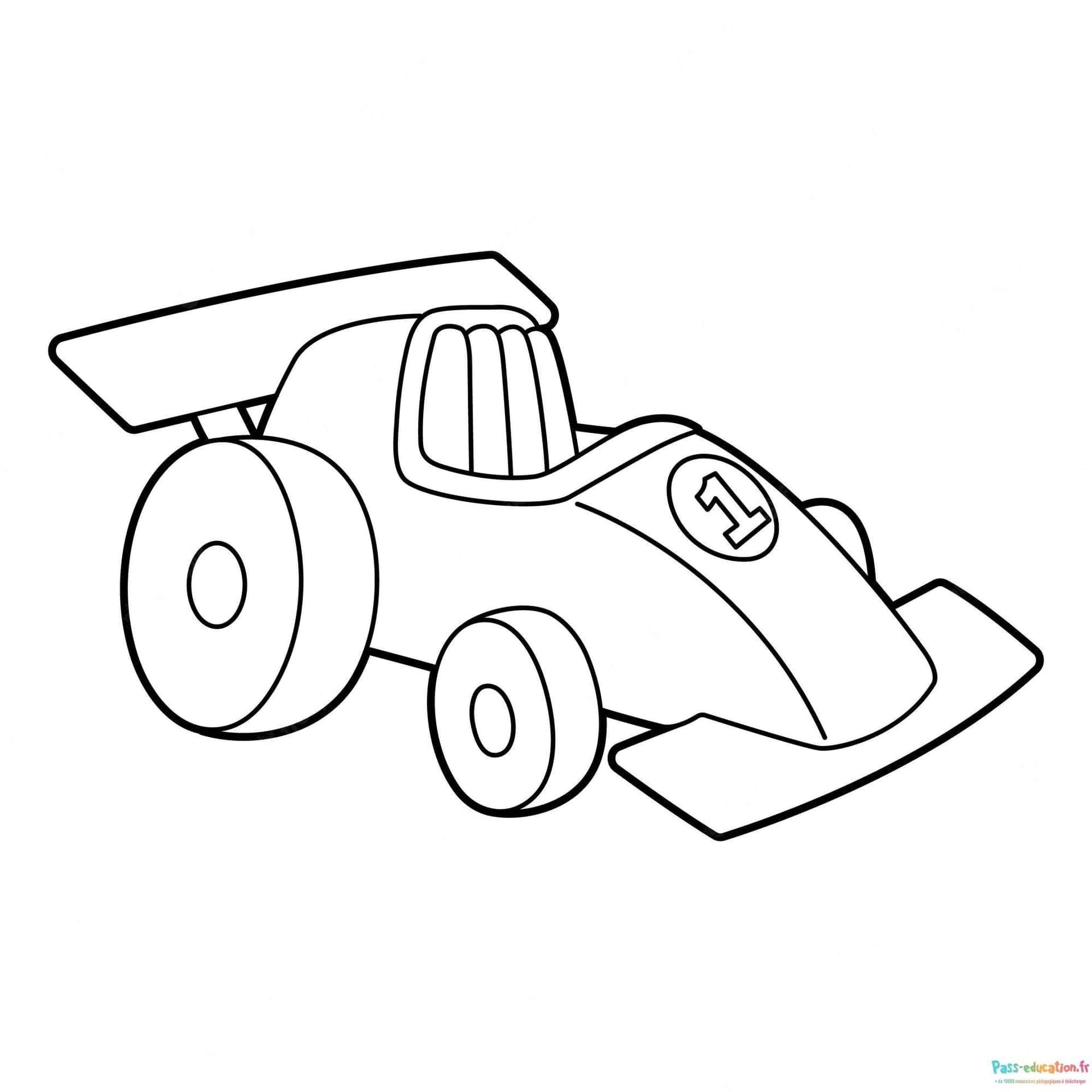 Coloriage Voiture de course à imprimer et colorier