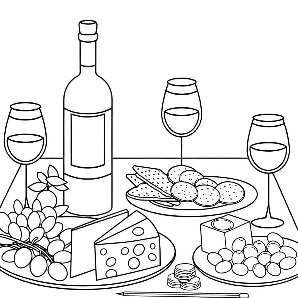 Coloriage Apéro convivial à imprimer et colorier
