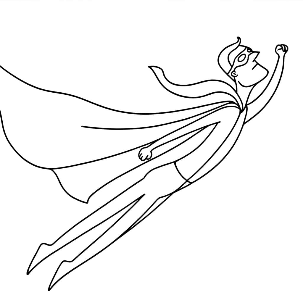 Coloriage Super-héros volant à imprimer et colorier