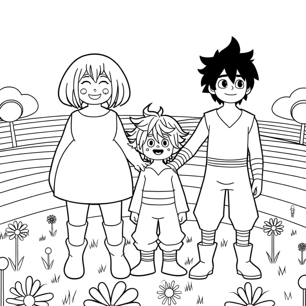 Coloriage Famille Minimoy à imprimer et colorier