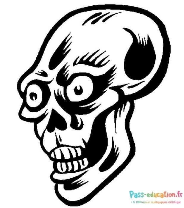 Coloriage Crâne effrayant à imprimer et colorier