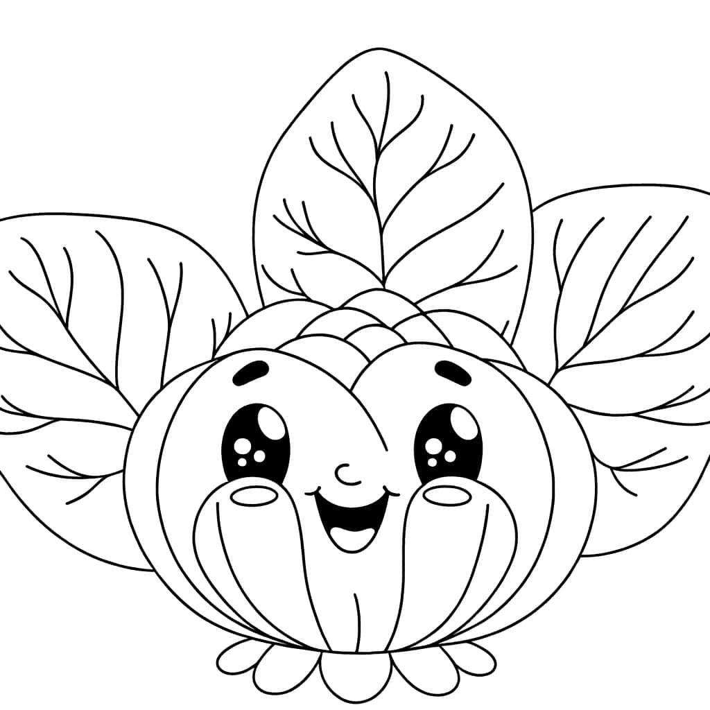 Coloriage Chou souriant à imprimer et colorier