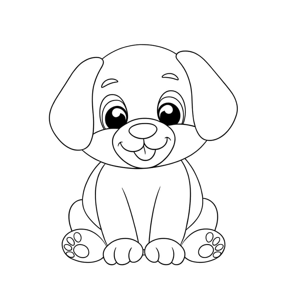 Coloriage Chiot attendrissant à imprimer et colorier