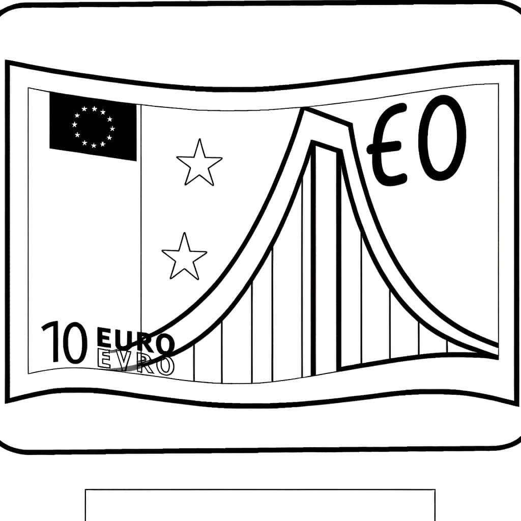 Coloriage Billet de 10 euros à imprimer et colorier