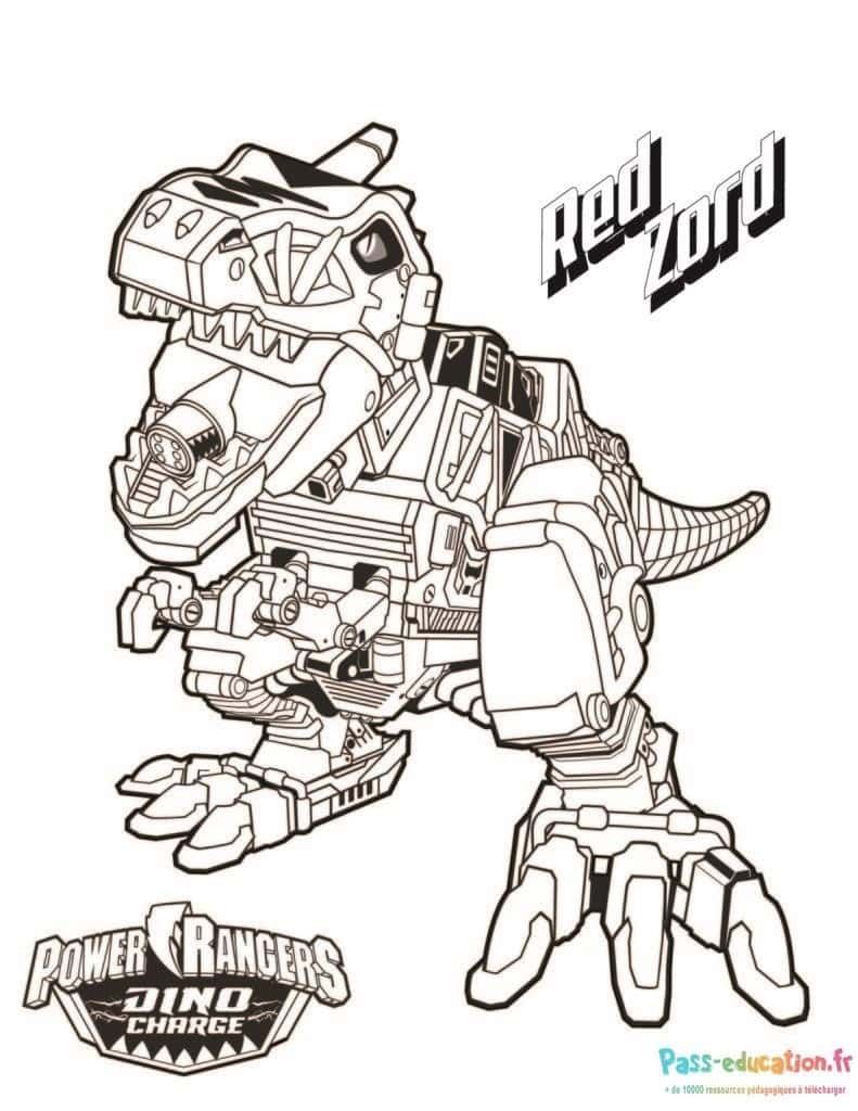 Coloriage Red Zord à imprimer et colorier