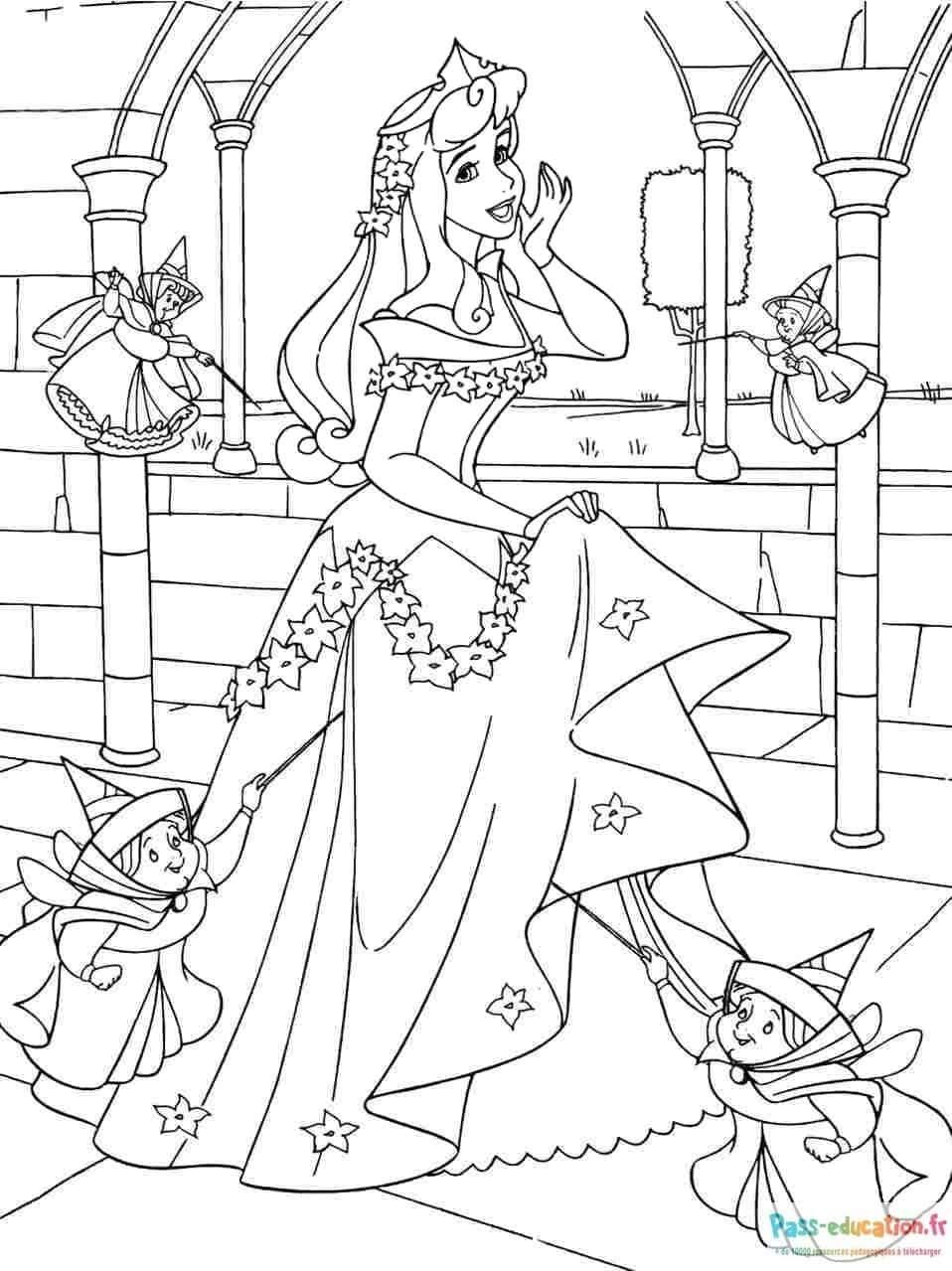 Coloriage Princesse et lutins à imprimer et colorier
