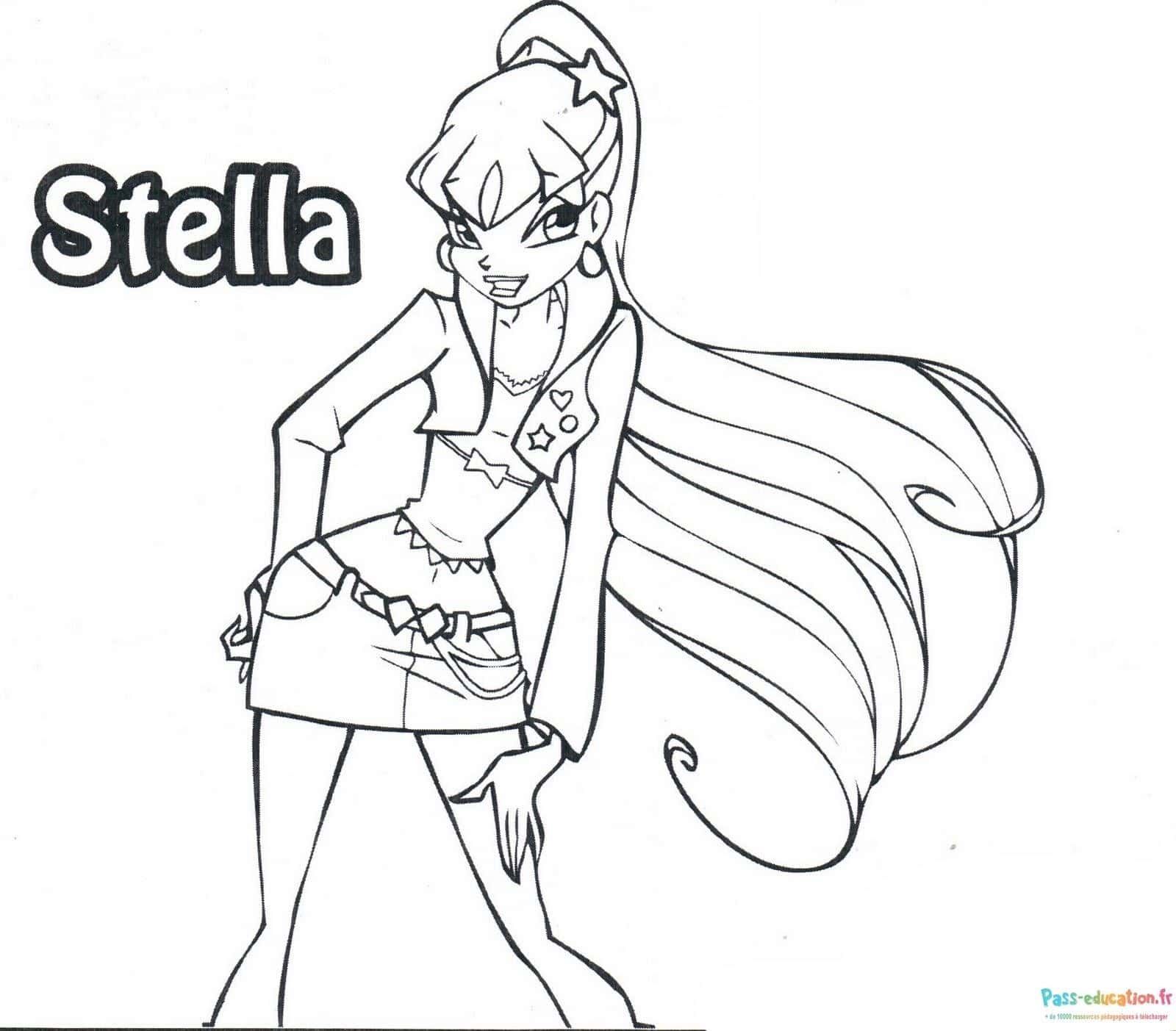 Coloriage Stella Winx à imprimer et colorier
