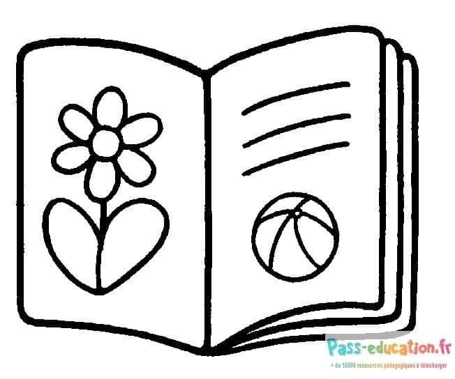 Coloriage Livre ouvert à imprimer et colorier