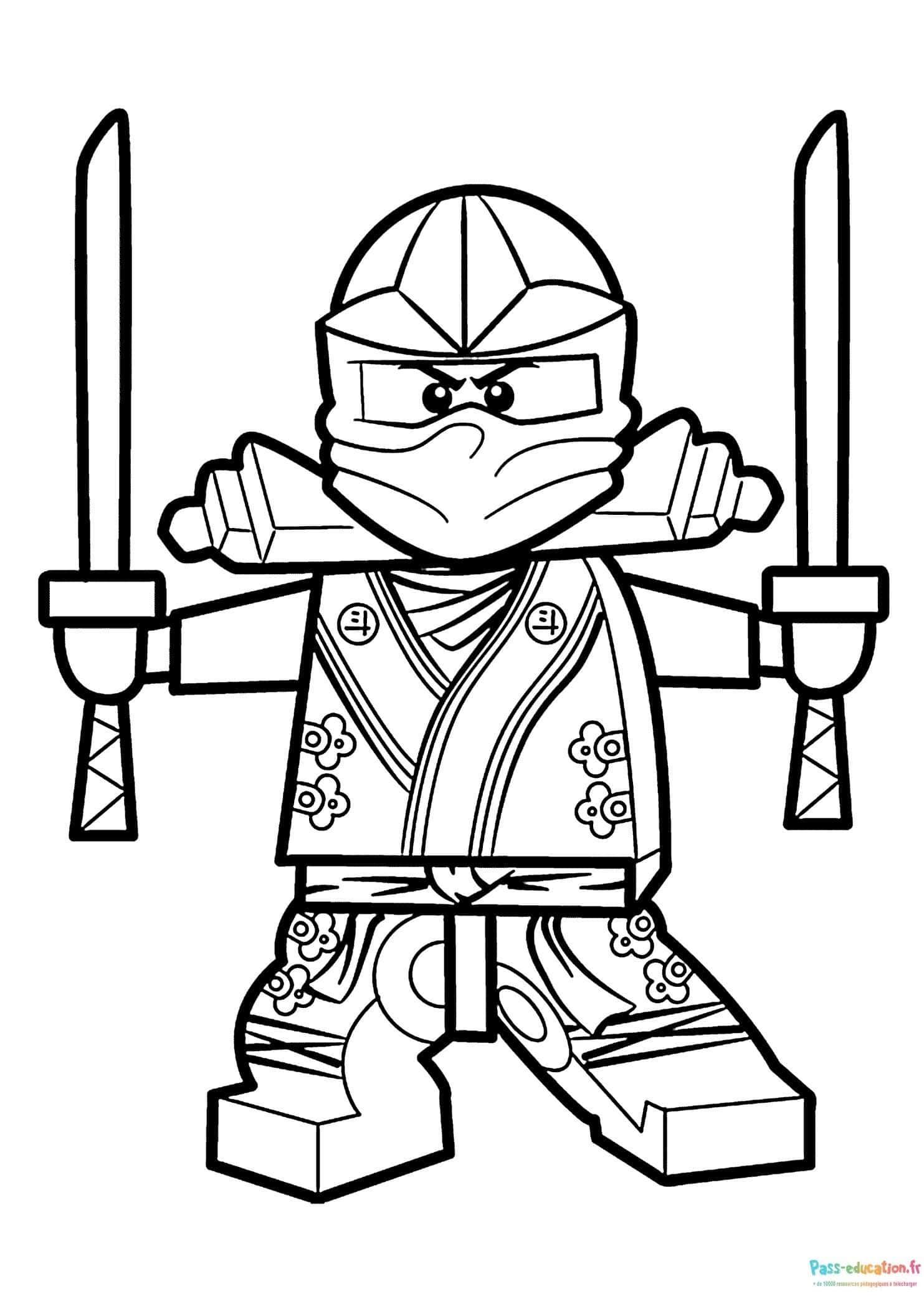 Coloriage Ninja armé à imprimer et colorier