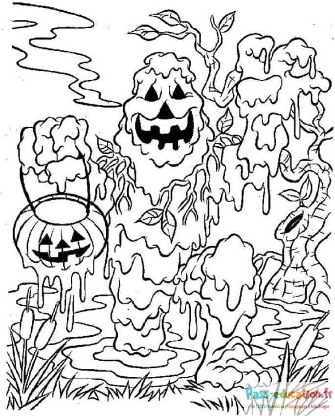 Coloriage Forêt hantée à imprimer et colorier