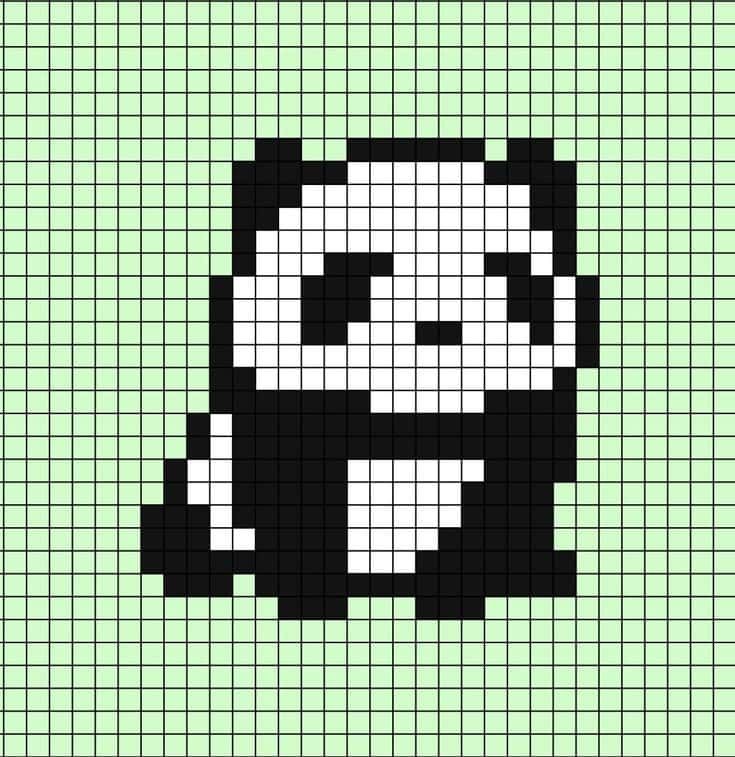 Coloriage Panda pixel à imprimer et colorier