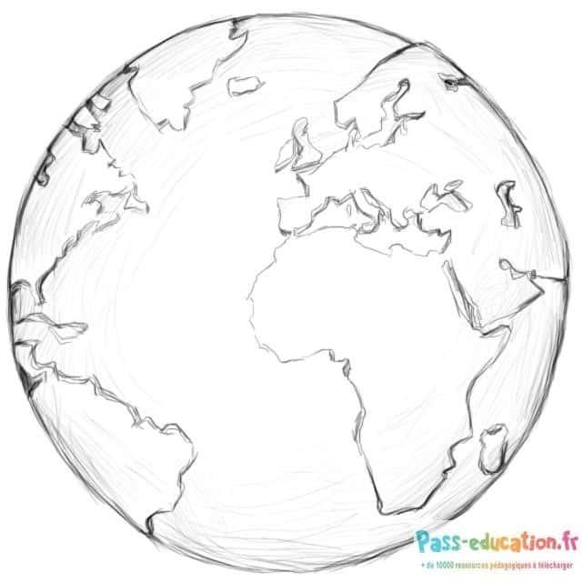 Coloriage Planète dessinée à imprimer et colorier