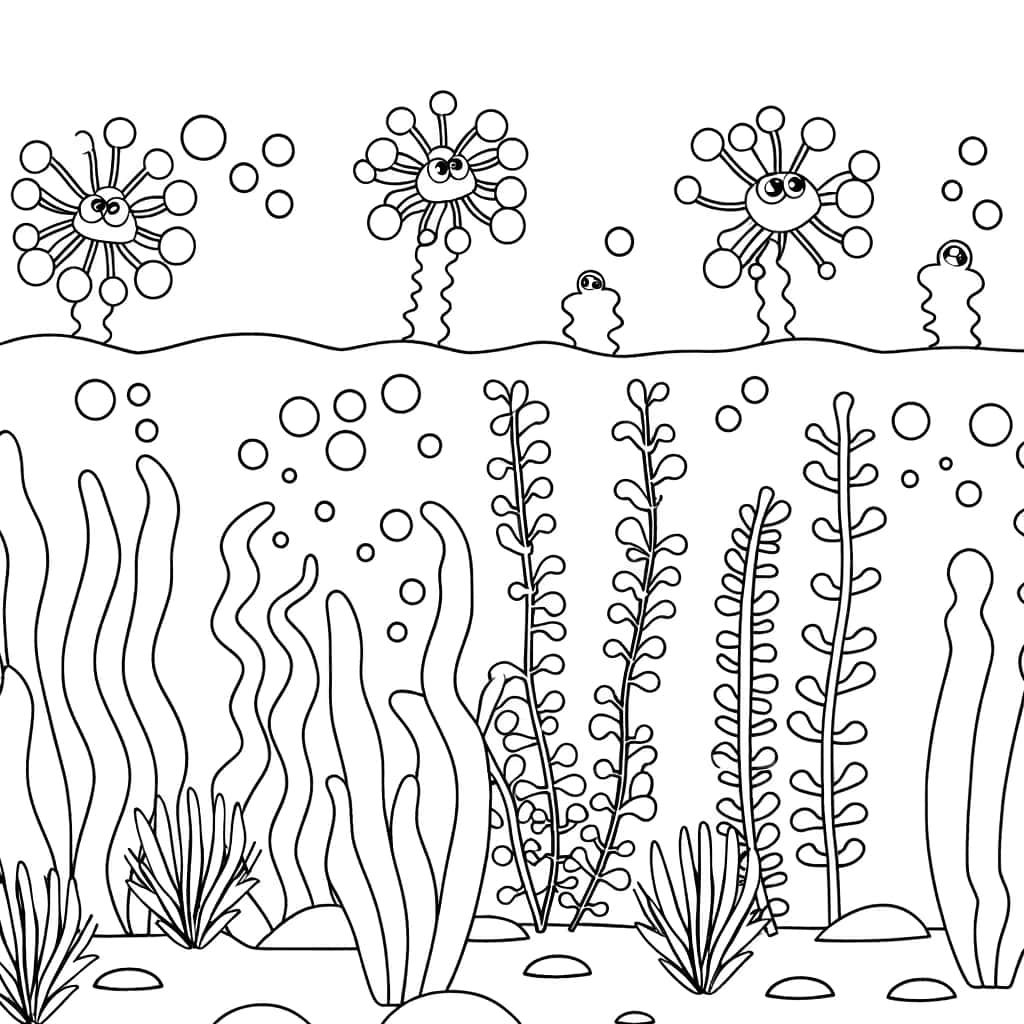 Coloriage Fond marin animé à imprimer et colorier