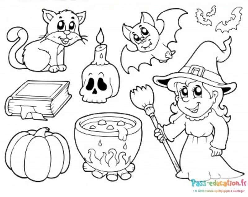 Coloriage Halloween enchanté à imprimer et colorier