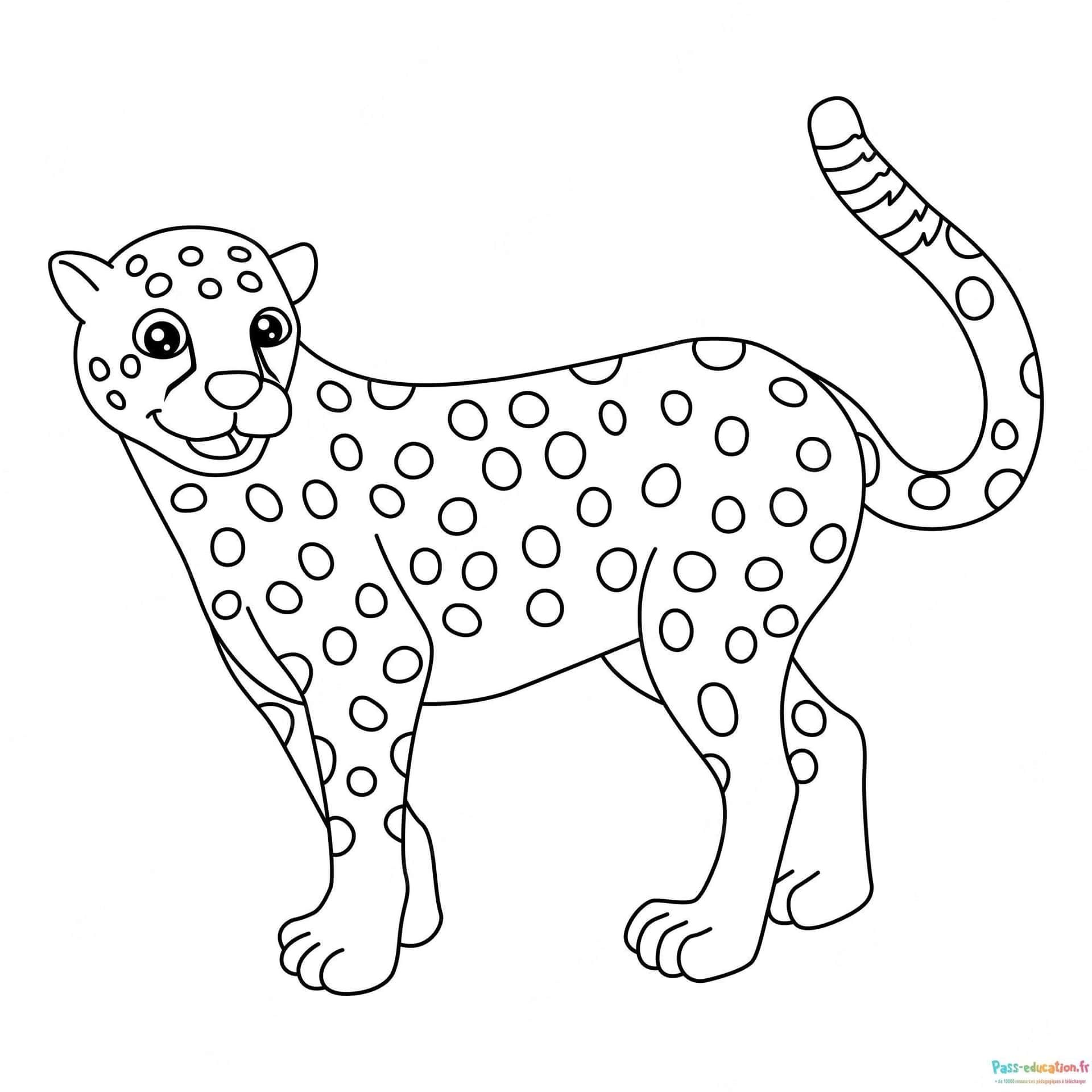 Coloriage Guépard souriant à imprimer et colorier