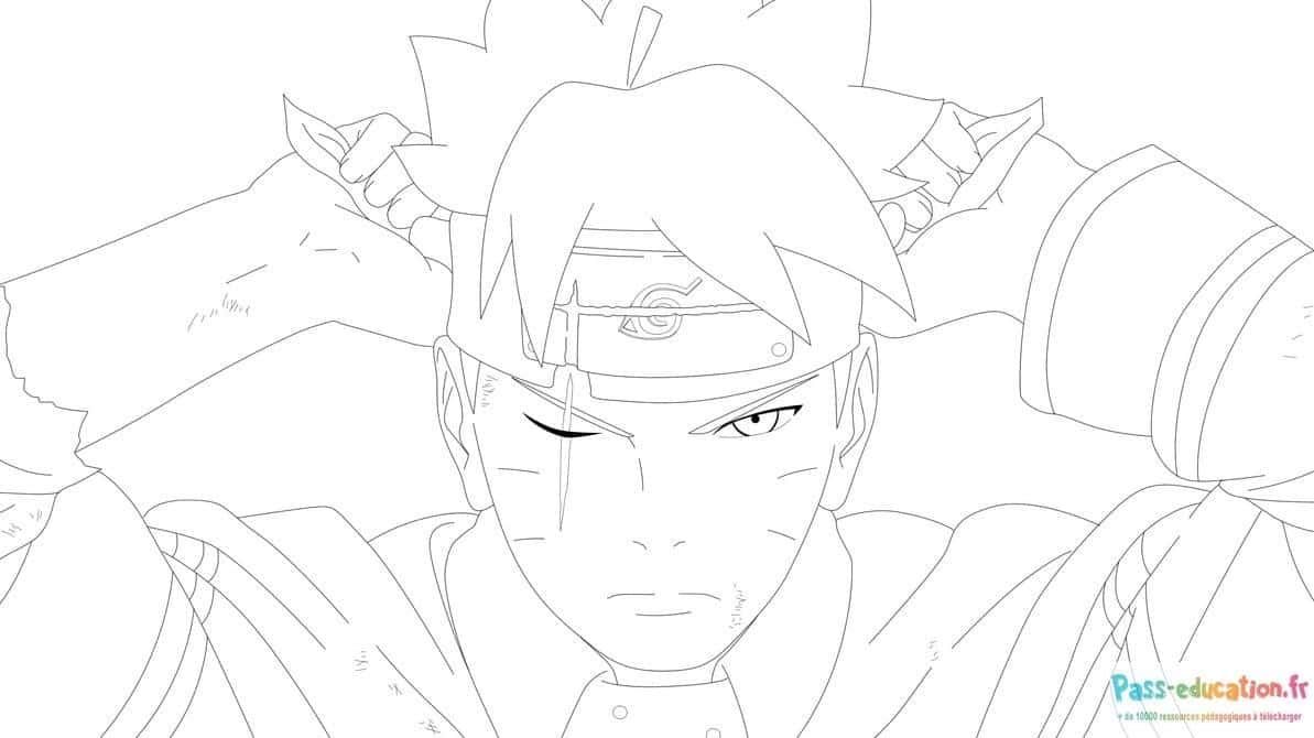 Coloriage Boruto en action à imprimer et colorier