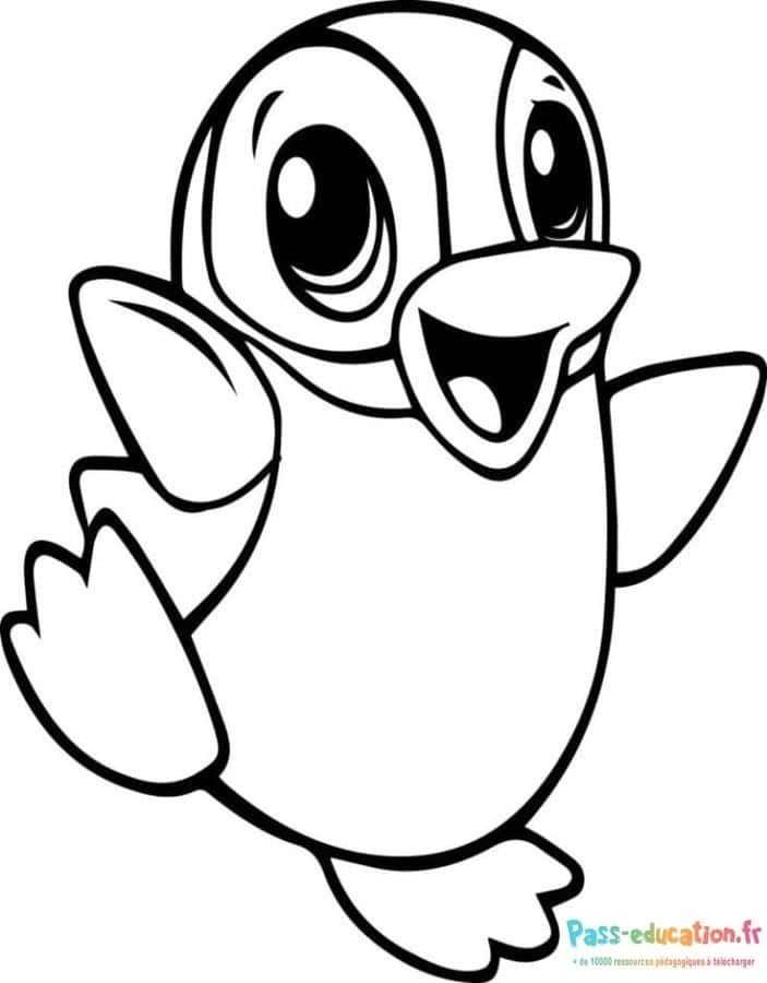 Coloriage Joyeux pingouin danseur à imprimer et colorier