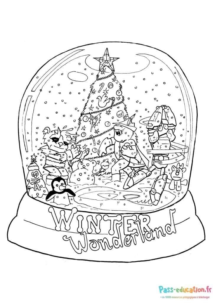 Coloriage Hiver féerique à imprimer et colorier