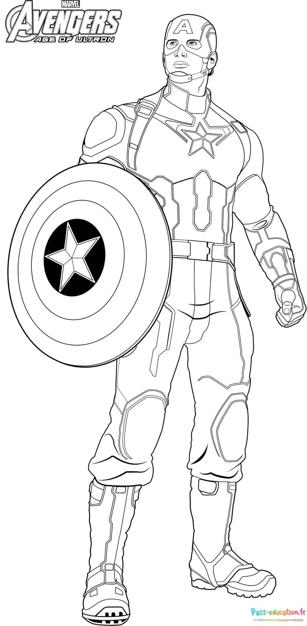 Coloriage Captain America à imprimer et colorier