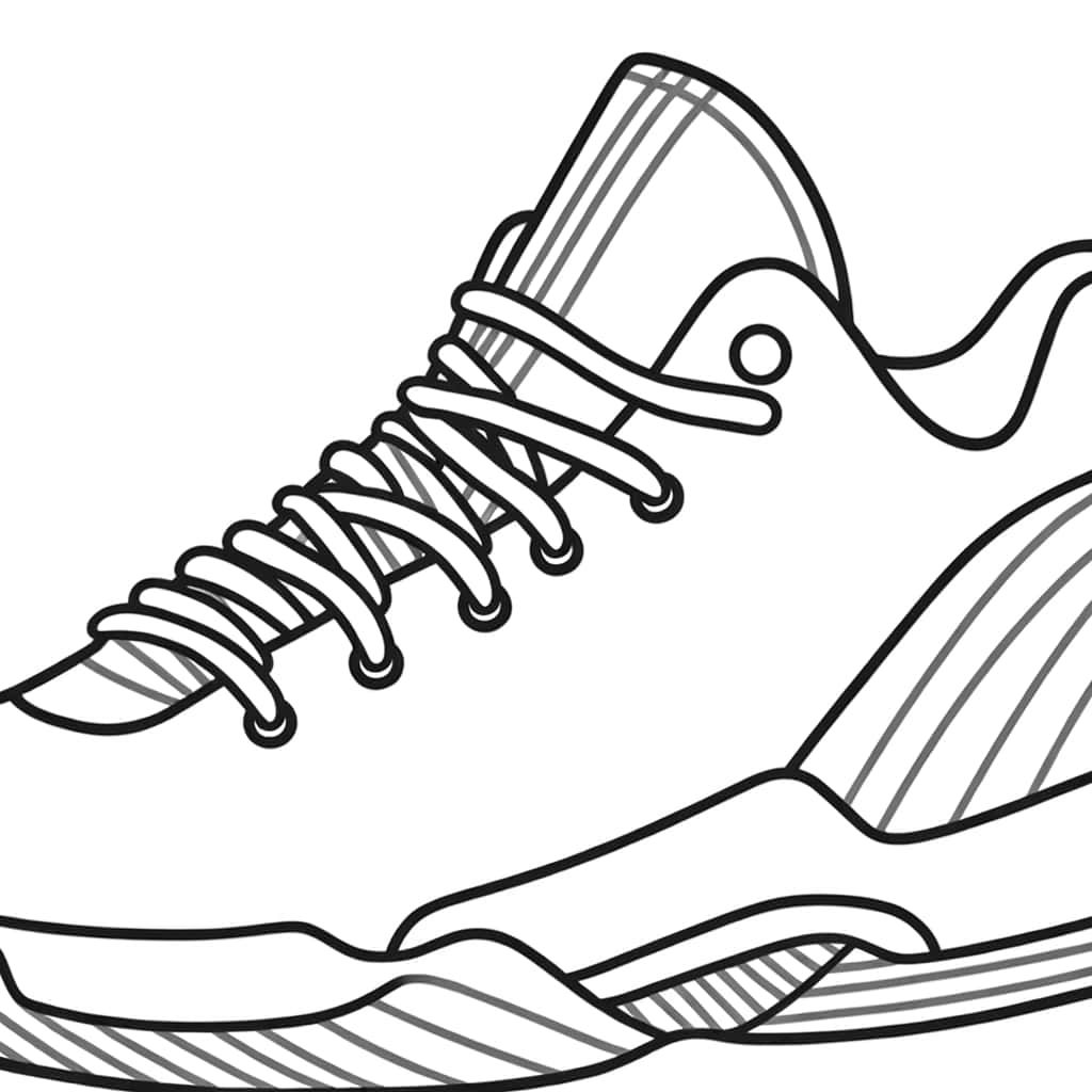 Coloriage Chaussure de sport à imprimer et colorier