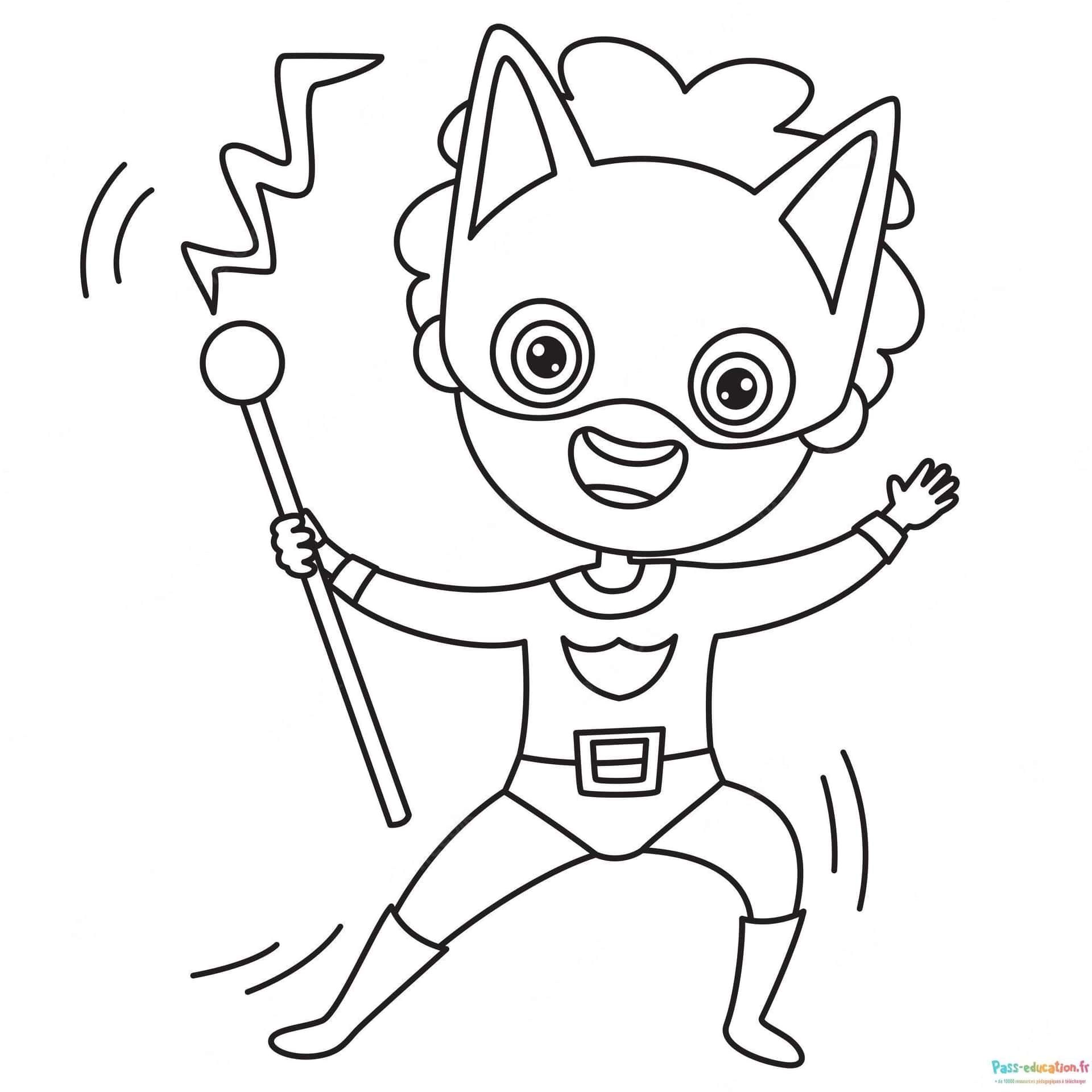 Coloriage Héros masqué souriant à imprimer et colorier